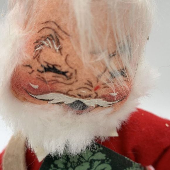 Vntg Lot Of 3 Annalee Santas Cutting Down Tree, Holding Mail Bag And Stocking - Picture 9 of 11